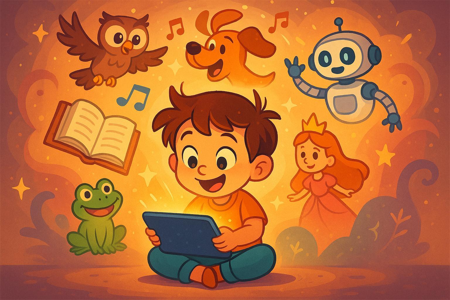 Audio-Visual Data in AI Storytelling for Kids